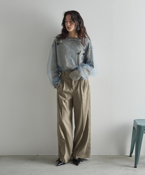 パンツ ta_ ジェイダ GYDA H/WボタンUSEDケミカルウォッシュ ストレッチ
