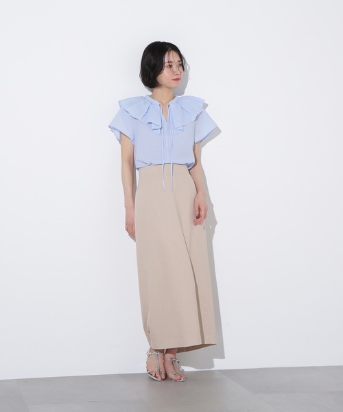N.Natural Beauty Basic スカート 麻混タイトスカート
