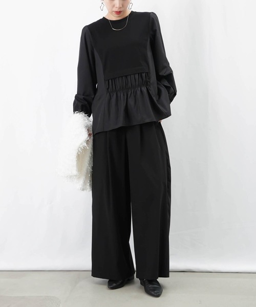 LADY LUCK LUCA tシャツ LC/LLL 切替ギャザークルーネック