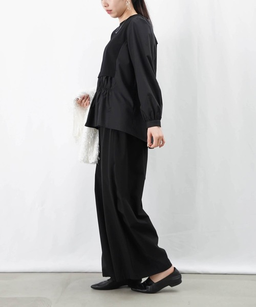 LADY LUCK LUCA tシャツ LC/LLL 切替ギャザークルーネック