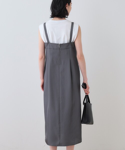 新品未使用⭐︎タグ付き INDIVI ワンピース 黒 UVカット 洗える INDIVI ワンピース 春SALE！「洗える／UVケア」スリップ