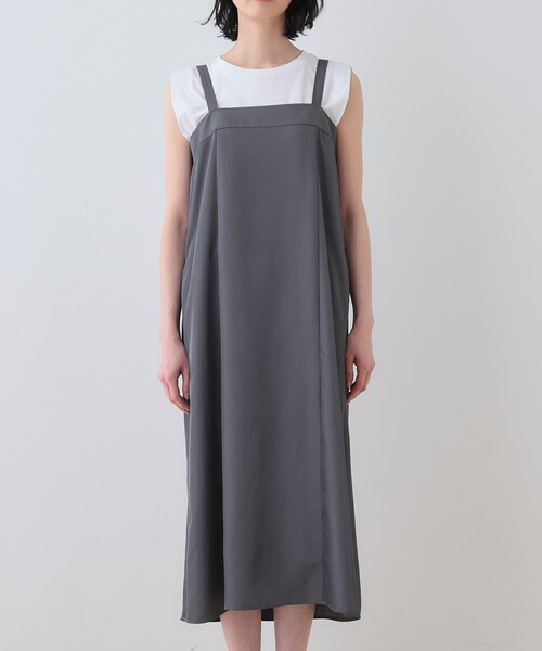 新品未使用⭐︎タグ付き INDIVI ワンピース 黒 UVカット 洗える INDIVI ワンピース 春SALE！「洗える／UVケア」スリップ