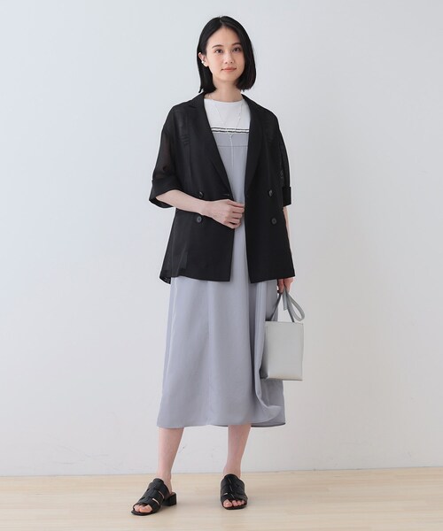 新品　インディヴィ　撥水　UVケア　ワンピース　ジャケット　セット INDIVI（インディヴィ） uvカット ワンピース 「洗える／UVケア