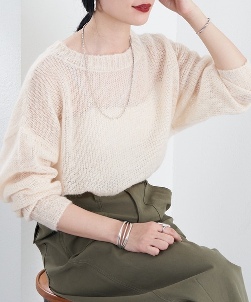 「SHENERY」 長袖ニット FREE ベージュ レディース_画像6