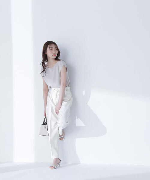 NATURAL BEAUTY BASIC パンツ ハトメテーパードパンツ