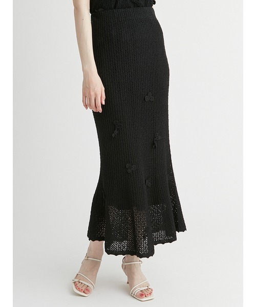 CELFORD（セルフォード） スカート フラワーモチーフクロッシェニット