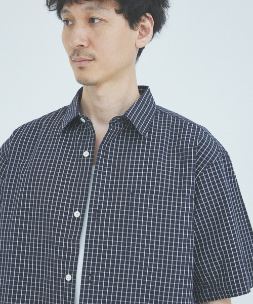 モダール レーヨン ミニチェック　黒 チェック 長袖シャツ 　L　古着　ボックス モダール レーヨン ミニチェック 黒 チェック 長袖シャツ L 古着