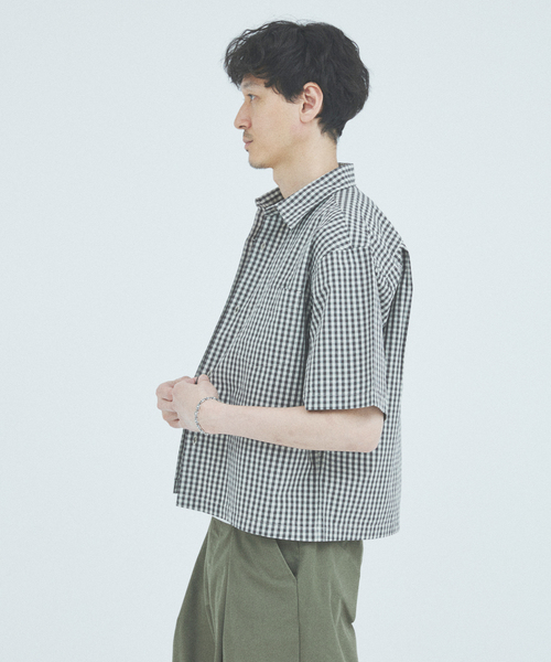 JOURNAL STANDARD シャツ ミニ チェック クロップド 半袖 メンズ