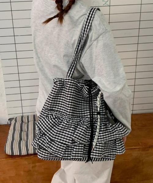 ❤出品 gossip!ロサンゼルス トートバッグ Y2Kガーリー＊フリル付き