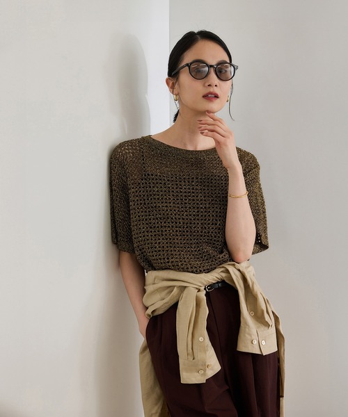 ROPÉ ラメメッシュプルオーバー ROPE' ニット セーター ラメメッシュプルオーバー/セットアップ