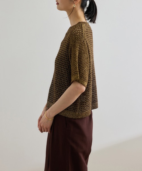 ROPÉ ラメメッシュプルオーバー ROPE' ニット セーター ラメメッシュプルオーバー/セットアップ