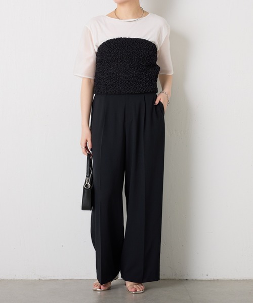 COLLAGE GALLARDAGALANTE C′NOTE/ 裾シアーロンT COLLAGE GALLARDAGALANTE tシャツ フロントZIPロンT/WEB限定