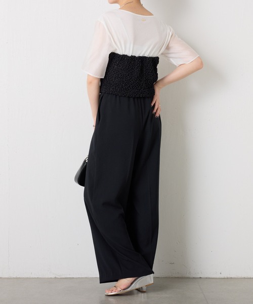 「COLLAGE GALLARDAGALANTE」 半袖ブラウス FREE ブラック レディース COLLAGE GALLARDAGALANTE 「COLLAGE GALLARDAGALANTE」 半袖