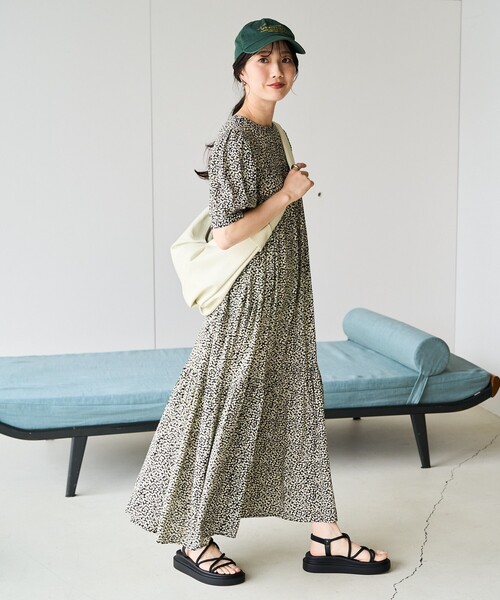 FREAK'S STORE ワンピース 限定展開 花柄 マキシ 半袖