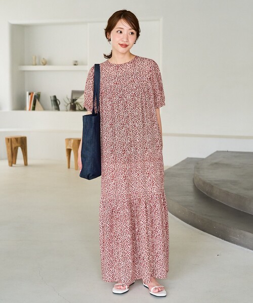 FREAK'S STORE ワンピース 限定展開 花柄 マキシ 半袖