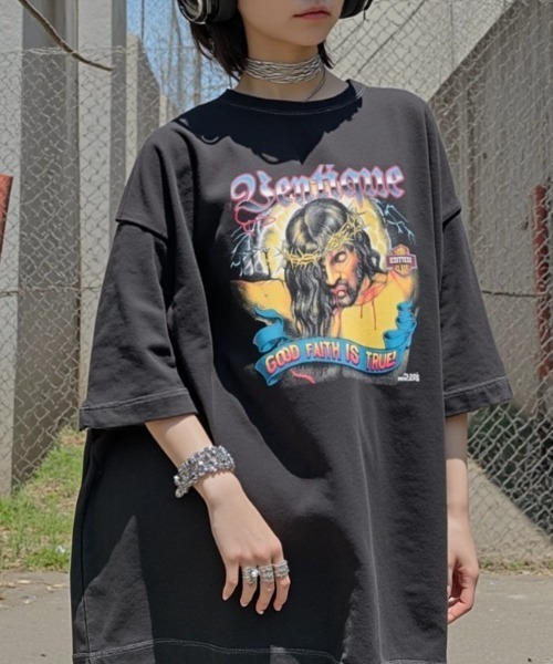 tシャツ A'GEM/9 × .kom 「ARULE/アルール」 /キリストTシャツ レディース