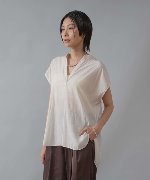 Liesse（リエス） ブラウス シャツ 半袖 バックギャザーブラウス