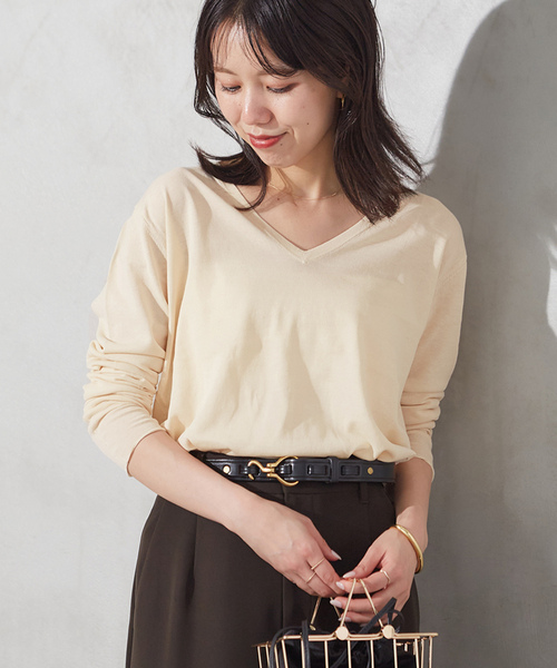 新品プラージュベージュ Vネック ニット plage 「Plage」 Vネックニット - ベージュ レディース