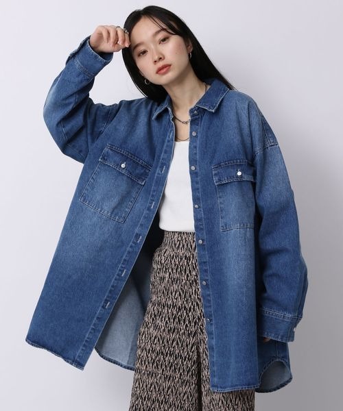 【美品】ジーナシス　デニムジャケット JEANASIS 「JEANASIS」 デニムジャケット FREE ブルー