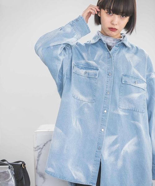 【美品】ジーナシス　デニムジャケット JEANASIS 「JEANASIS」 デニムジャケット FREE ブルー