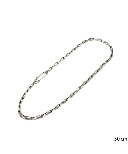ネックレス 安全ピン 長アズキ チェーン ダイヤモンド ネックレス M シルバー925 メンズ レディース メンズ レディースの画像