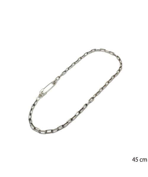 ネックレス 安全ピン 長アズキ チェーン ダイヤモンド ネックレス M シルバー925 メンズ レディース メンズ レディースの画像