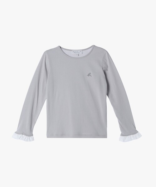 agnes b.（アニエスベー） tシャツ キッズ コットン フリル 長袖 