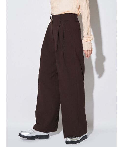 パンツ 卒業式 ダブルタックワイドパンツ レディース_2