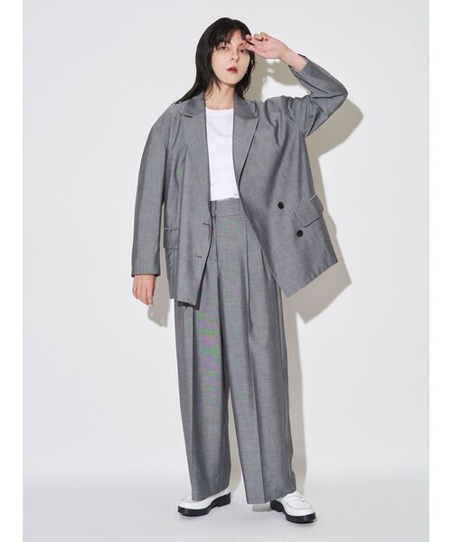 パンツ 卒業式 ダブルタックワイドパンツ レディース_6
