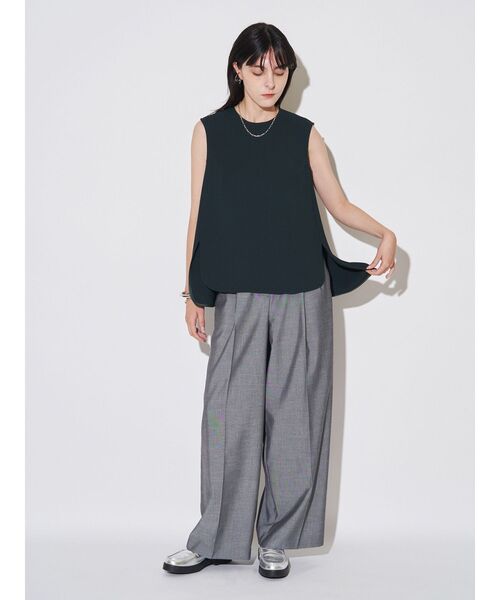 パンツ 卒業式 ダブルタックワイドパンツ レディース_9
