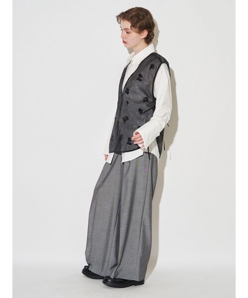 パンツ 卒業式 ダブルタックワイドパンツ レディース_12
