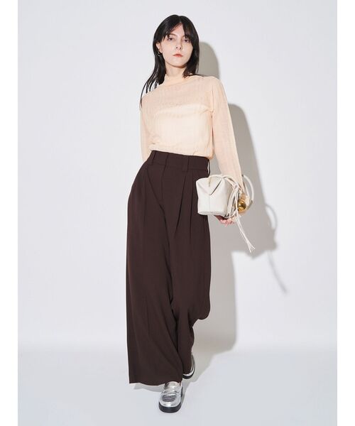 パンツ 卒業式 ダブルタックワイドパンツ レディース_16