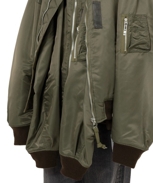 ブルゾン アウター Front Layered Flight Jacket メンズの画像
