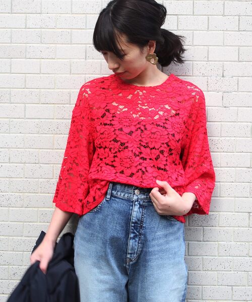 「journal standard L'essage」 7分袖ブラウス FREE レッド系その他 レディース