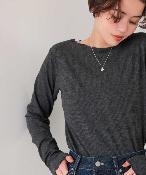titivate（ティティベイト） tシャツ リブカットソーメローデザイン