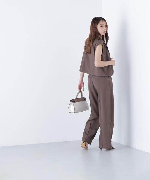 siro de labonte 【新品】ジップアップポンチョジレ ベージュ NATURAL BEAUTY BASIC パンツドレス 「Oggi8月号掲載」「古畑星