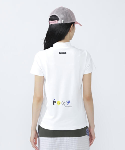 サイズ7✨PEARLY GATES　モックネック　半袖Tシャツ　白 PEARLY GATES tシャツ 「PEARLY GATES」ストレッチピーチ