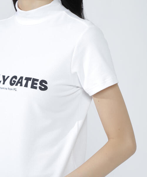 tシャツ 「PEARLY GATES」ベア疑似メッシュ半袖モックネックカットソー レディース PEARLY GATES tシャツ 「PEARLY GATES」ベア疑似メッシュ半袖