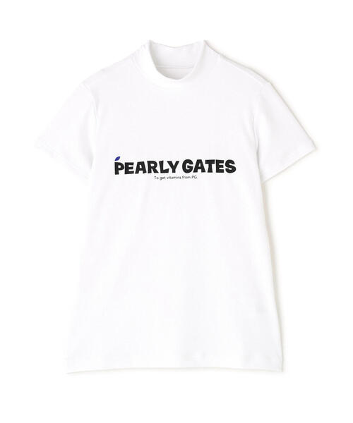 サイズ7✨PEARLY GATES　モックネック　半袖Tシャツ　白 新品 正規品 パーリーゲイツ 半袖 ストレッチ モックネック白