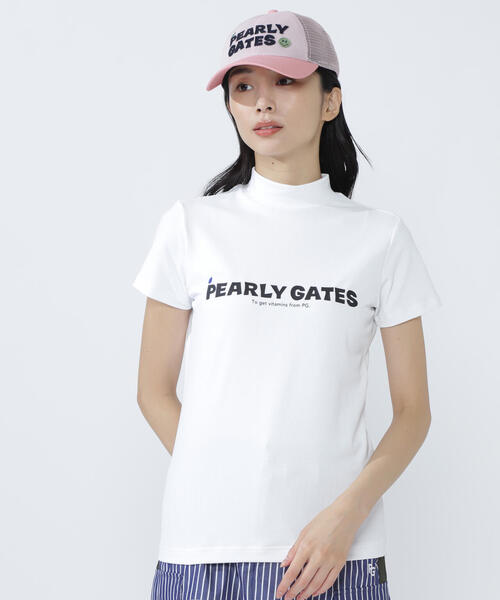 2024年 ほぼ未使用/XL PEARLY GATES モックネック Tシャツ PEARLY GATES パーリーゲイツ 2024年モデル ハイネック半袖T