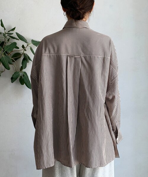 DouDou（ドゥドゥ） ブラウス シャツ ストライプポンチョブラウス