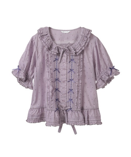 新品！PINK HOUSE 半袖ブラウス PINK HOUSE ブラウス シャツ 水玉プリントブラウス レディース