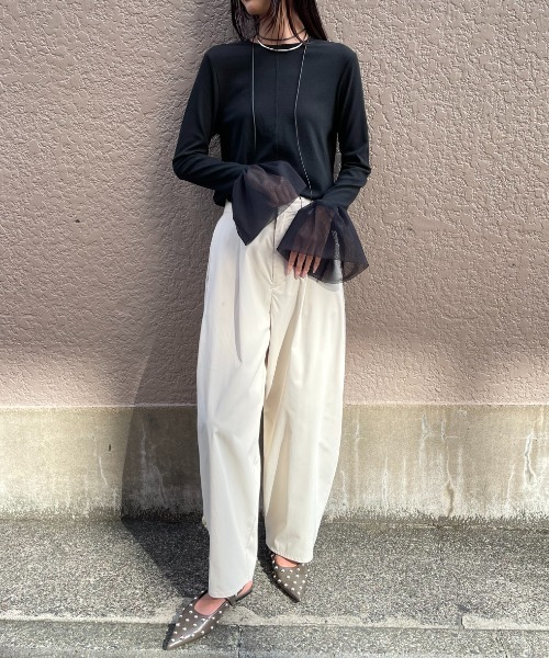 AIC. tシャツ チュールベルスリーブトップス レディース : ZOZOTOWN