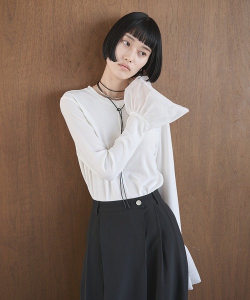 AIC. tシャツ チュールベルスリーブトップス レディース : ZOZOTOWN