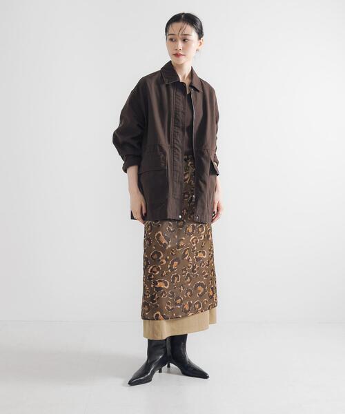 URBAN RESEARCH スカート レオパードプリントレイヤードスカート  