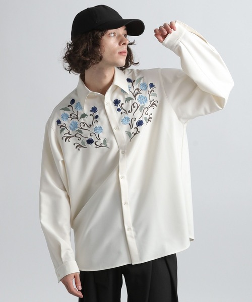 sears ROEBUCK USA 40s〜50s 開襟 総柄ドレスシャツ sears ROEBUCK USA