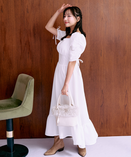 Miーje（ミジェ） シャツワンピース 袖シャーリングワンピース「韓国