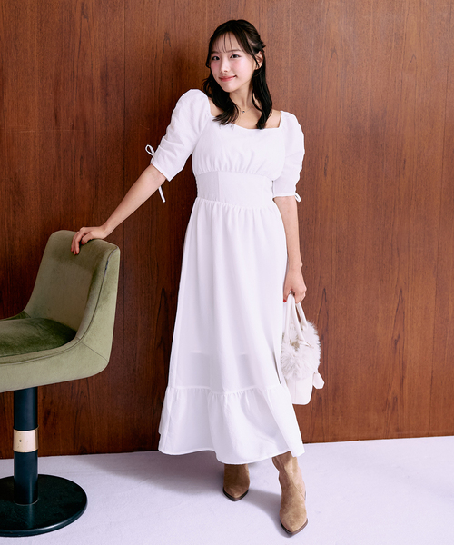 Miーje（ミジェ） シャツワンピース 袖シャーリングワンピース「韓国