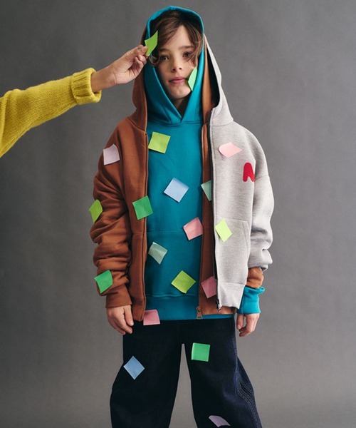 MSGM KIDS パーカー 「TheMwave」ボンディングジップパーカー キッズ