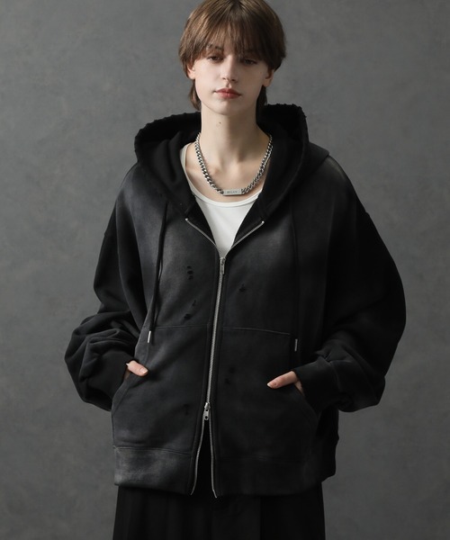 &ellecy アンドエルシー ショートパフパーカー ELLUV パーカー 「ELLUV/エルヴ」ヴィンテージフェード